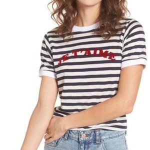 Day by Daydreamer Je T'aime Stripe Ringer Tee